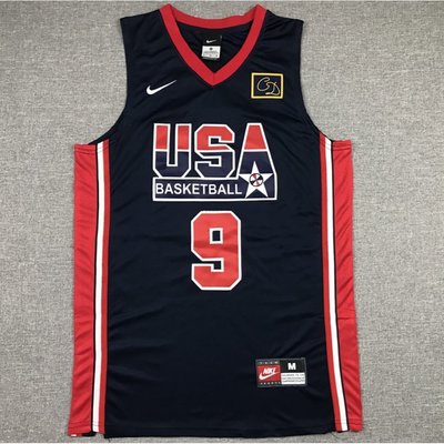 夢想一隊美國新人芝加哥公牛隊 #9 Michael Jordan 刺繡籃球球衣球衣黑色 IUQE-master衣櫃3