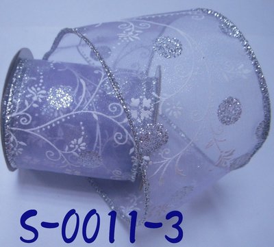 圓點圖案拷克帶【S-0011-3】~Jane′s Gift~Ribbon 二邊鐵絲可塑形，節日佈置掛飾