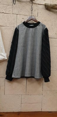 蘋果樹 韓國服飾~SoKum造型雪紡袖格紋衫