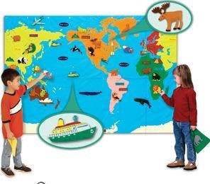 ((1世界地圖))兒童教育掛布地圖-英文版-- 122X183cm-美國進口(最後一組)