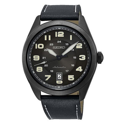 「官方授權」SEIKO精工 男 皮革動力儲存機械腕錶 (SRPC89J1) 44mm SK008