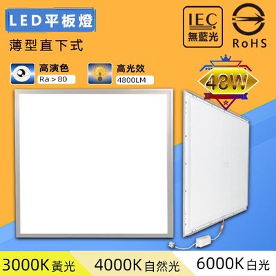 LED薄型直下式平板燈 LED輕鋼架燈 48W全電壓 正白光/自然光 面板燈 LED日光燈批發