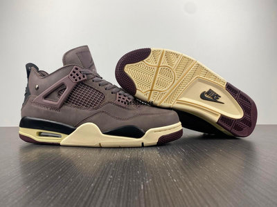 A Ma Maniere x Air Jordan 4 紫羅蘭 棕黑色 運動 籃球鞋 DV6773