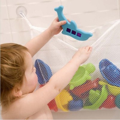 兒童戲水玩具收納袋 浴室掛袋 網眼收納袋 強力吸盤