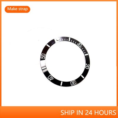 黑色帶白色書寫陶瓷勞力士錶帶表圈 38 毫米插入件,適用於 Submariner GMT 40 毫米 116610 Ln