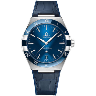 現貨 可自取 OMEGA 131.33.41.21.03.001 歐米茄 手錶 41mm 星座系列 藍面盤 皮錶帶
