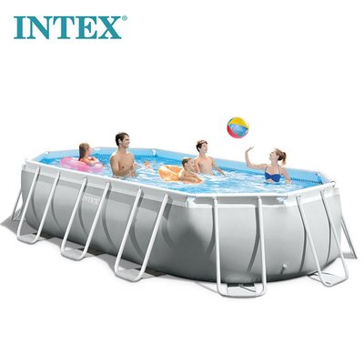 INTEX26798橢圓管架水池I大型游泳池兒童家用戶外加厚成人支架泳