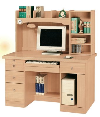 辦公家具 電腦桌 書桌椅 多用途電腦桌 4.2尺白橡王子電腦桌（7）屏東市 廣新家具行