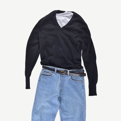 Sinclair Sweater 黑  蘇格蘭製 V領 喀什米爾 毛衣 100%CASHMERE  上衣 針織