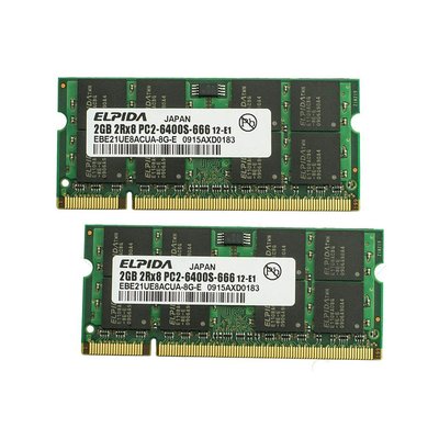 希希之家Elpida 4GB (2PCS 2GB) 2RX8 DDR2-800 800MHz PC2-6400s 200p