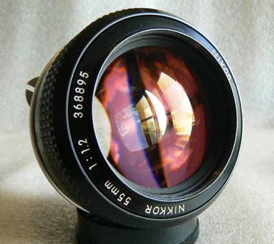 【悠悠山河】收藏級 夜之眼 酒紅膜 Nikon Nikkor 55mm F1.2 鏡片完美透亮 K版最佳標頭 勝過NC版