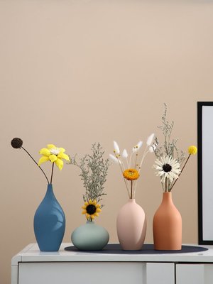 創意陶瓷小花瓶插花北歐客廳花藝電視柜餐桌干花擺件裝飾家居飾品