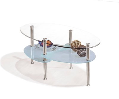 【生活家傢俱】CM-373-2：莎克玻璃茶几【台中家具】強化玻璃 玻璃桌 桌子 客廳 烤漆玻璃 白色噴砂