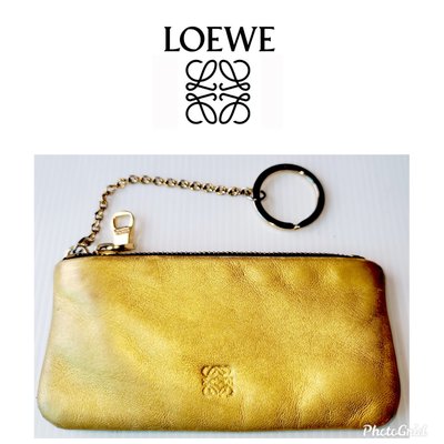 真品 新 LV 羅意威【Loewe】經典小羊皮 零錢鑰匙包證件名片皮夾 皮革卡夾中夾378 一元起標 有BV