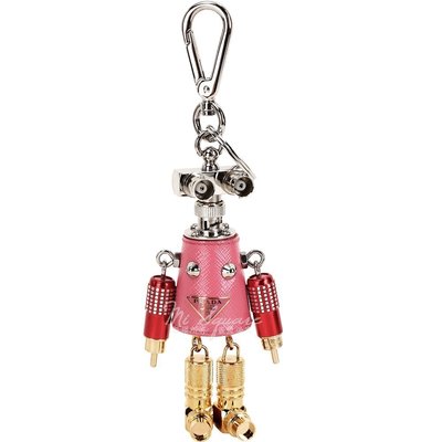 現貨熱銷-PRADA Giulietta 機器人吊飾/鑰匙圈(粉) 1840576-41