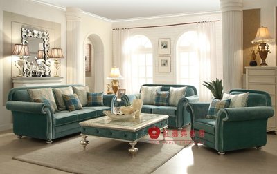 [紅蘋果傢俱] HM-2019 新古典系列 1+2+3沙發 歐式 沙發 法式 絨布沙發 實木雕刻 奢華沙發組