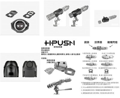 海普森 HPUSN 創意閃光燈背景罩 投影器 背景 幻燈片 背景寶 花式背景 套件 For canon 鏡頭