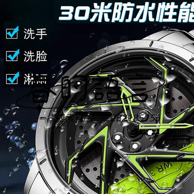 手錶炫酷車輪轂可旋轉手表男士新概念鏤空卡鉗te潮流37學生防水石英表