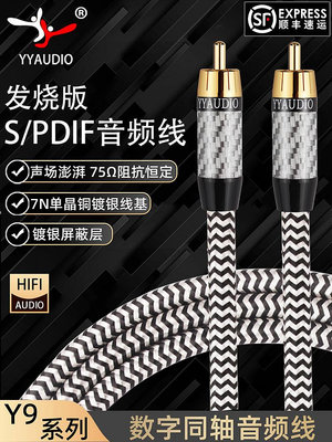 同軸音頻線發燒數字SPDIF單晶銅鍍銀低音炮optical音響連接線