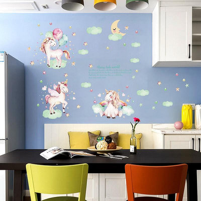 五象設計 動物296 DIY 壁貼 可愛 獨角獸 牆貼 室內設計 牆壁裝飾 貼紙 客廳 走廊 美化裝飾 環保貼紙滿299起發