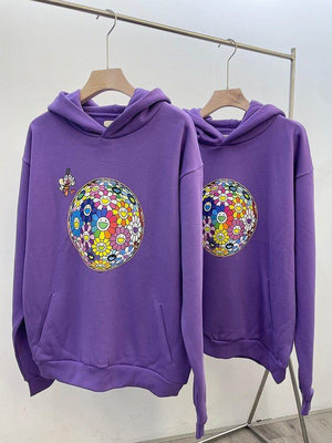 【現貨精選】日本complexcon限定PANGAIA聯名款村上隆圖案小蜜蜂紫色男女情侶衛衣棉質連帽外套