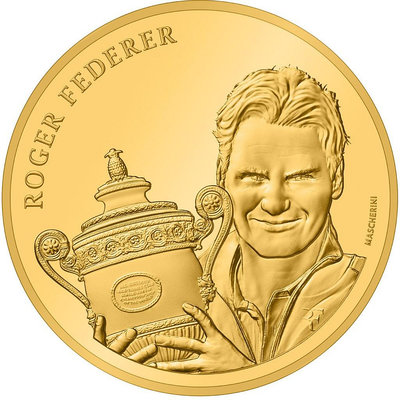 費德勒 瑞士官方金幣 紀念幣 退休Federer王者之路 傳記 網球 大滿貫 硬幣 生日禮物 收藏紀念品 送禮