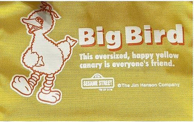 (全新日本帶回)SESAME STREET芝麻街大鳥BIG BIRD黃色網狀手提袋