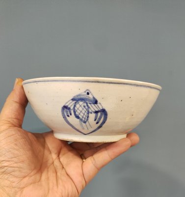 台灣早期團鶴瓷碗 青花瓷 古早碗