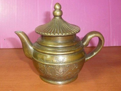 早期 銅壺 茶壺【福壽雙至】底款 重約442公克