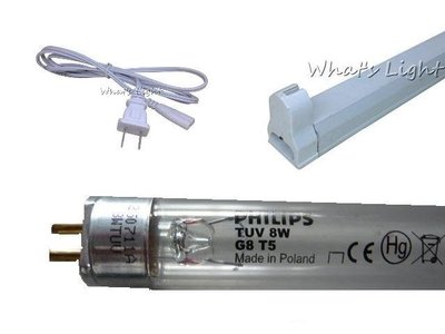 Philips飛利浦 T5 8W 紫外線殺菌燈+T5燈具+插頭線 G8 TUV 波蘭製管殺菌燈組 含稅