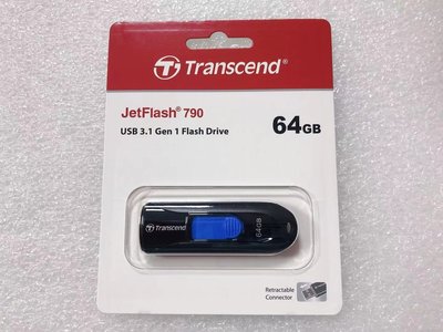 64G創見隨身碟 JF790 JetFlash790 USB3.1 Gen1 USB隨身碟可伸縮 TS64GJF790K