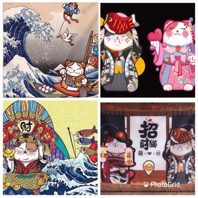 日本招財貓掛布 背景布 掛毯 居酒屋 日式風格 裝飾