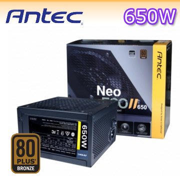 【捷修電腦。士林】 Antec NEO ECO II 650 650瓦 80PLUS銅牌 電源供應器 $2890