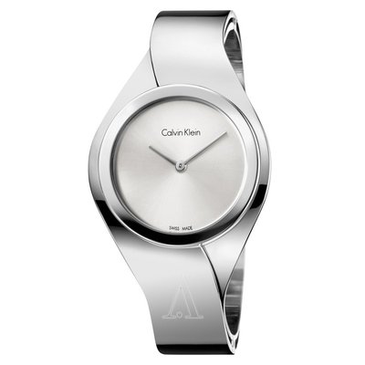 瑞士製 CK Calvin Klein 38折!銀黑2款現代極簡時尚手環手錶女錶K5N2S126, K5N2M126