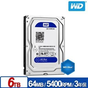 麒麟商城-【免運】WD 藍標 6TB 3.5吋PC專用SATA硬碟(WD60EZAX)/3年保