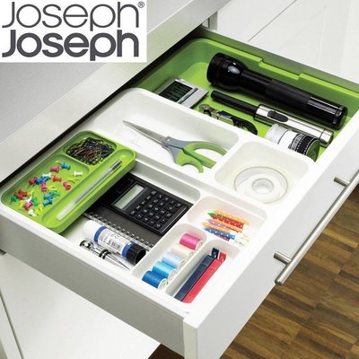 英國代購 創意餐廚品牌 JOSEPH JOSEPH 抽屜伸縮 分格 收納盒 餐具分隔整理盒
