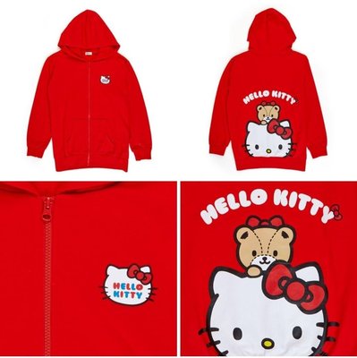 牛牛ㄉ媽*日本進口正版商品㊣hello kitty外套 凱蒂貓長袖連帽外套 kitty休閒防曬外套 凱蒂貓與熊熊款