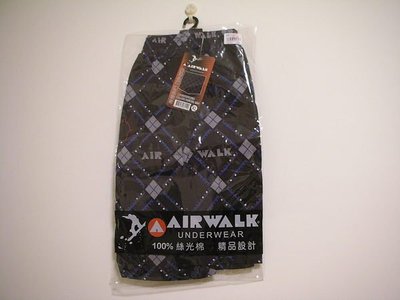 全新馬來西亞製造 AIRWALK 100 % 絲光棉男平口褲內褲四角褲  XL 單件單款 @ $109