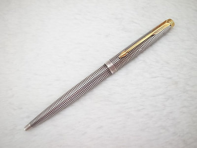 A778 派克 美國製 75純銀格子原子筆(筆蓋按壓式)(6.5成新無凹痕)