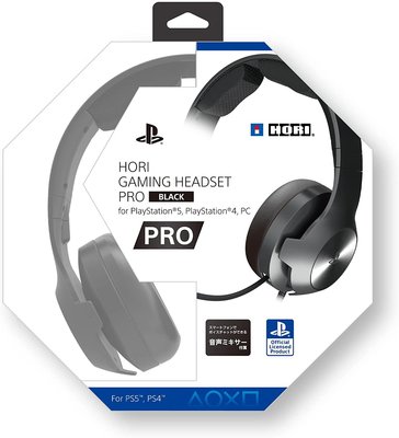 全新PS5周邊 HORI PRO 頭戴式有線耳機麥克 PS4-147 黑色 立體聲 可語音【歡樂屋】