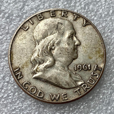 二手 美國1961年富蘭克林半美銀幣D版 流通好品  接近 錢幣 銀幣 硬幣【奇摩錢幣】2113