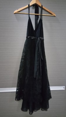 MORGAN女黑色蕾絲多層次洋裝   羅馬尼亞製
