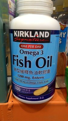 【日日小舖外送代購】[萊爾富] 好市多 Kirkland 科克蘭 新型緩釋魚油軟膠囊 180粒 加拿大產