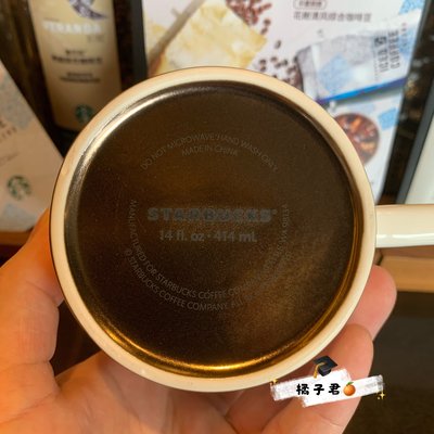 【熱銷精選】韓國星巴克梨花女子大學首家店限量白色銅牌陶瓷馬克杯414ml禮盒