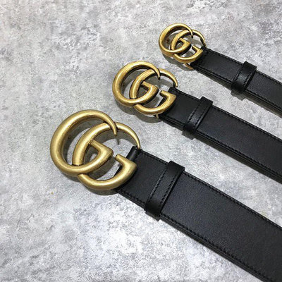 全新正品 Gucci GG 皮帶 4cm 男款 金色金屬 復古金 雙G 3cm 女款