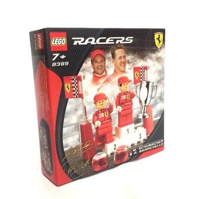 LEGO RACERS FERRARI SET #8389 MICHAEL SCHUMACHER &amp; RUBENS BARRICHELLO 全新 正品