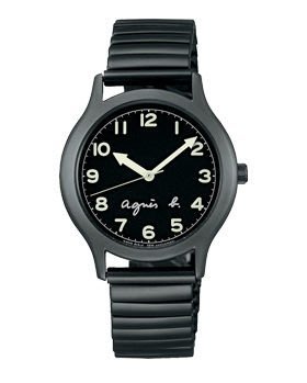 agnes b. 25周年紀念復刻經典腕錶-黑x灰/34mm BH8018X1