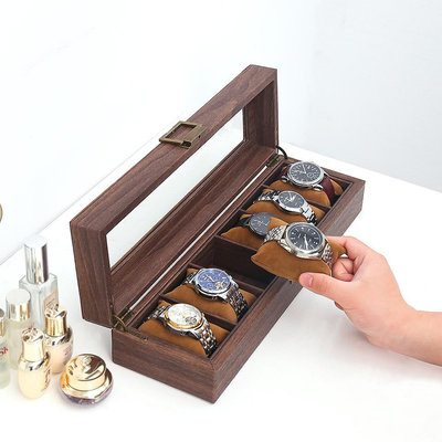 手錶盒 手錶收納盒 手錶展示盒 收藏錶盒 首飾品盒 6位收納展示盒木質手表盒箱子現貨 手表盒現貨TY100