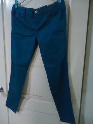 GIORDANO靛青色彈性窄管中低腰休閒長褲,尺寸30,腰圍31.5吋,原價1800,全新未穿標籤未剪,降價大出清