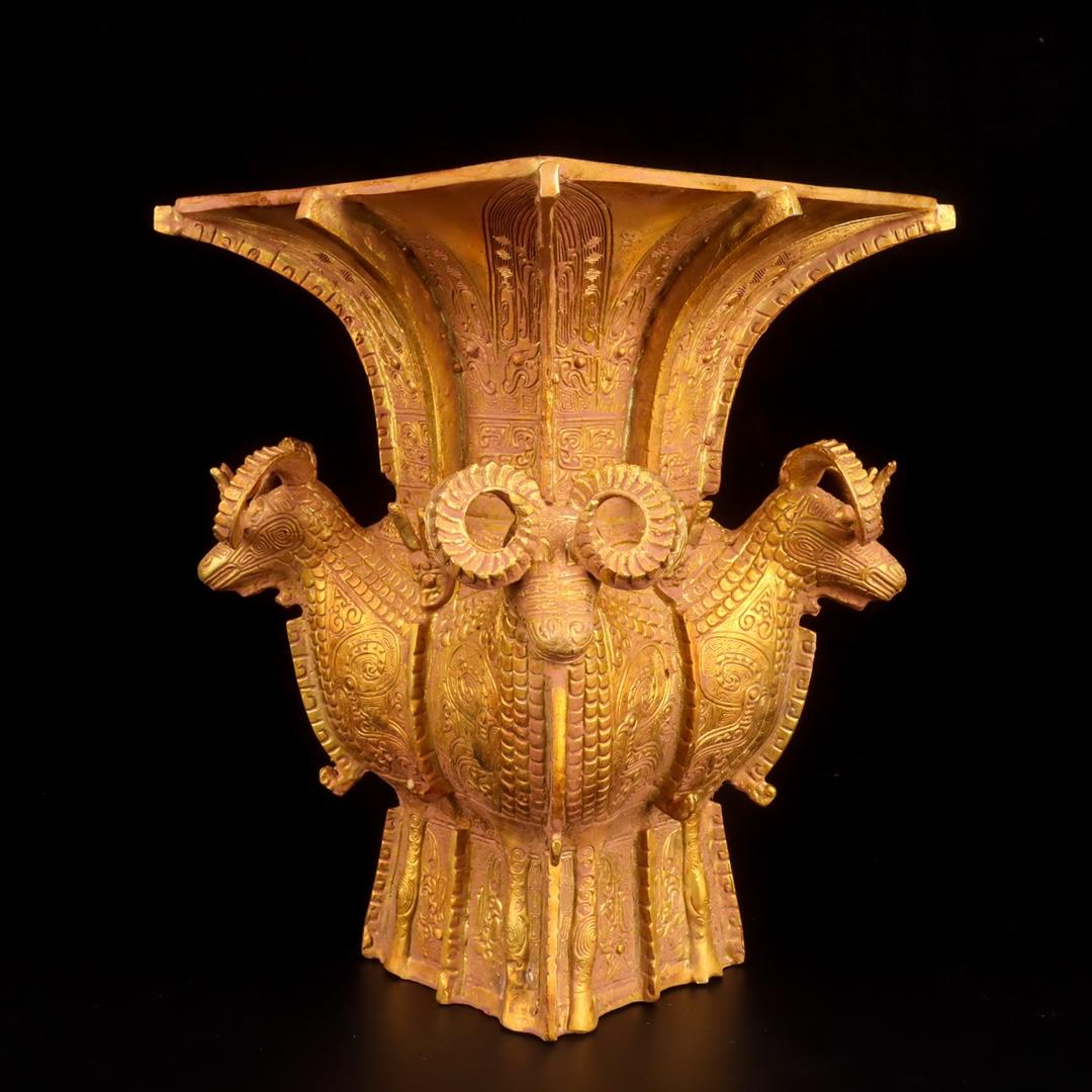 銅器 古玩 古美術 中国美術 青銅花瓶花器　骨董